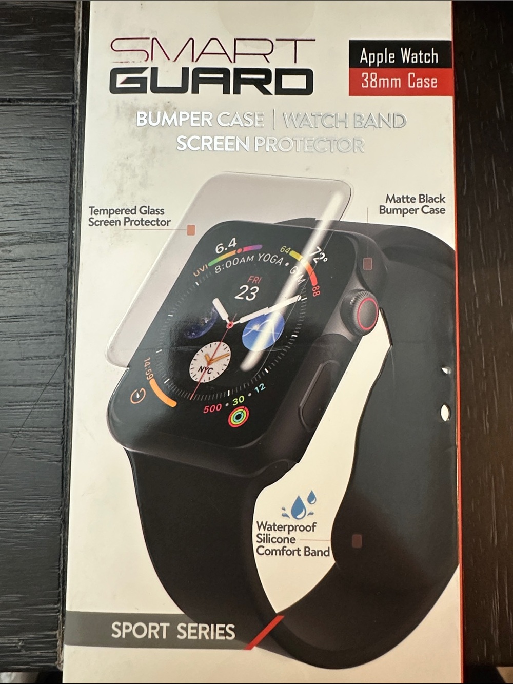 Matte Black Bumper Case & Silicone Band for Apple Watch 38mm